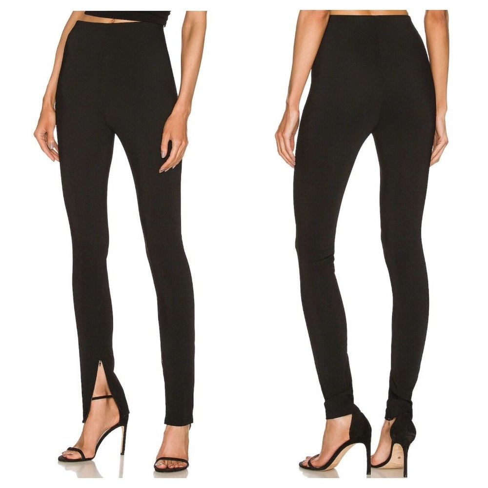 $395 SPRWMN High Rise Slim Fit Zip Ankle Leggings sz M Black
